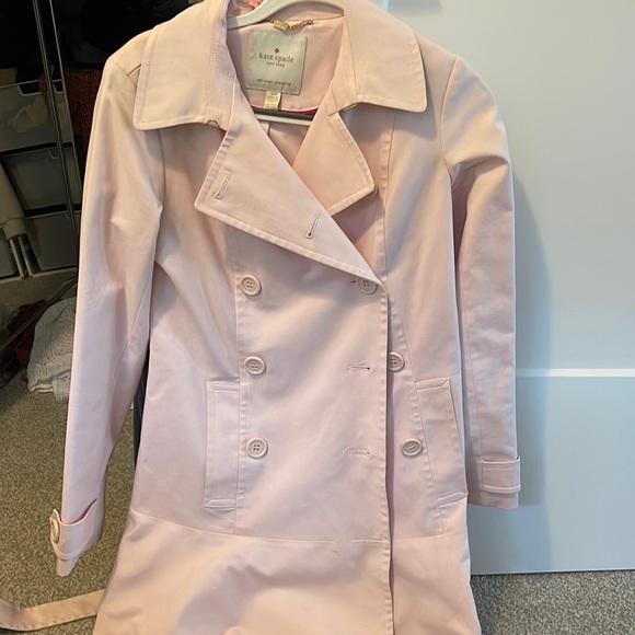Kate Spade Light pink belted trench coat